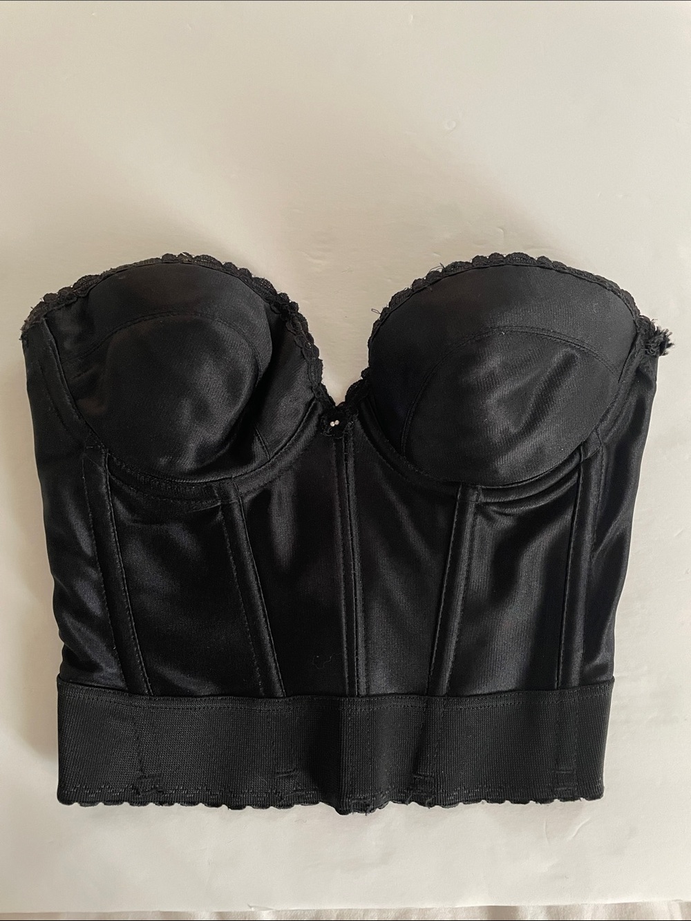 VTG Bustier Backless Strapless Bustier Boning Corset Bra Black by Adonna 34C